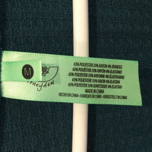 Honeydew Womens Thermal Top Size Medium Shirt Hunter Green NEW Waffle Knit Fairy - Picture 6 of 8